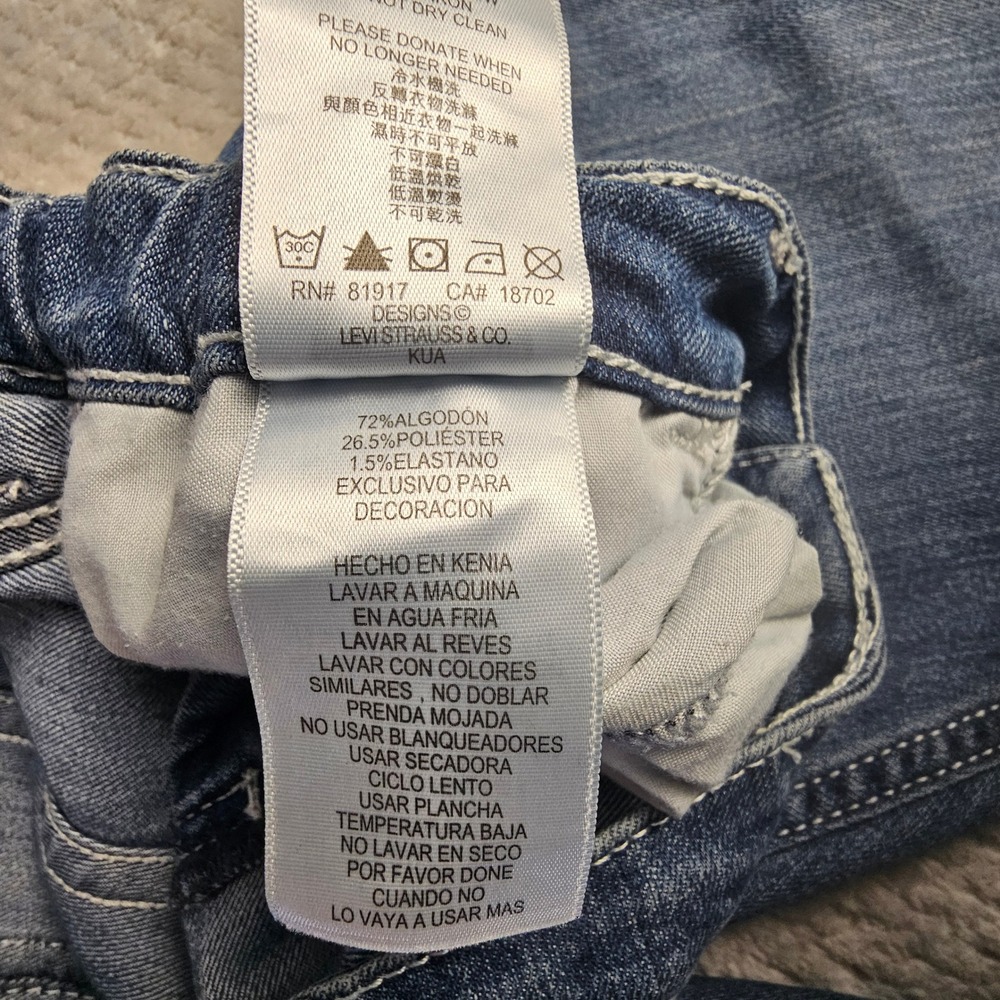 Levis 715 Jeans Girls 16.5 Plus Bootcut Blue Dark Wash Adjustable Waist - Picture 6 of 11